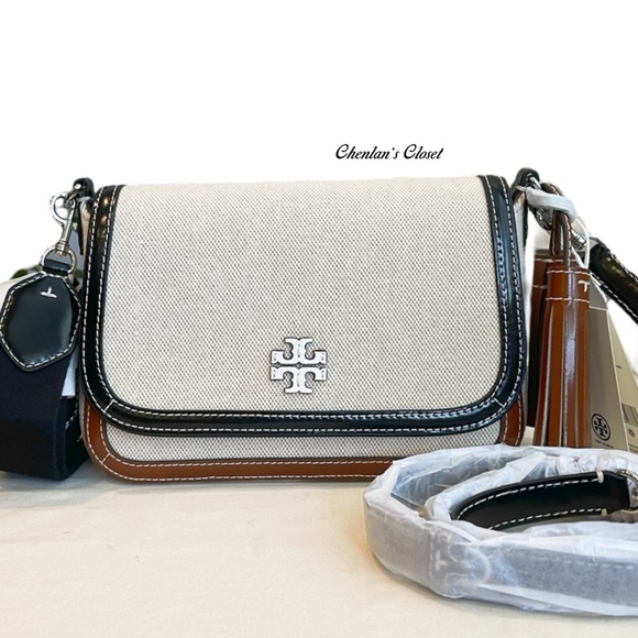 🔥NeW! Tory Burch Thea Canvas Convertible Bag - Picture 6 of 14